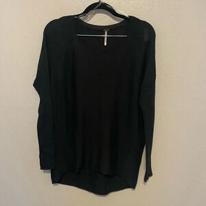 Poof Sweater Womens Long Sleeve Casual Black Size Small Oversized Free People